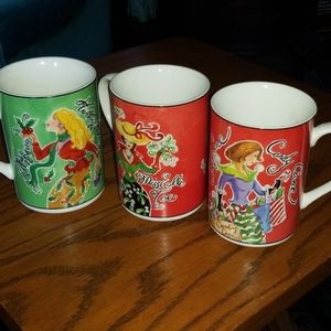 American Atelier at Home Set of 3 Christmas Mugs